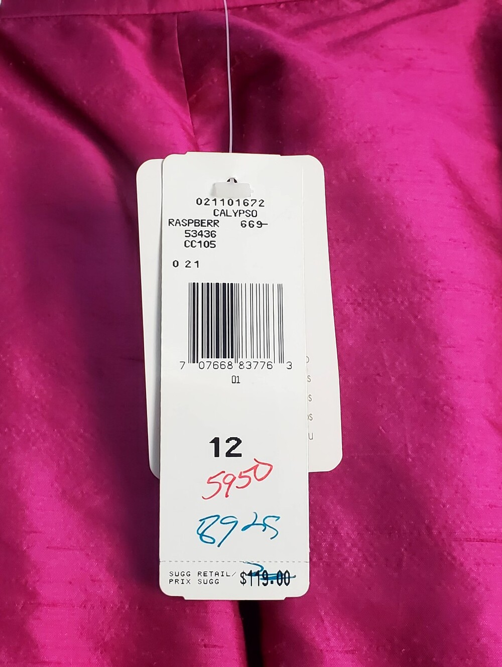 Jones New York Hot Pink Women's Single-Button Silk Blazer With Matching Pant. - Picture 9 of 9